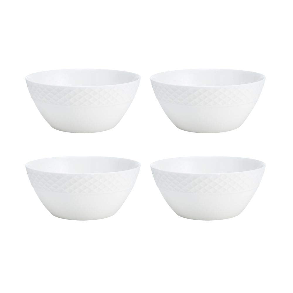 Mikasa Trellis - Juego de vajilla de 16 piezas, servicio para 4, color blanco