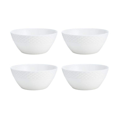 Mikasa Trellis - Juego de vajilla de 16 piezas, servicio para 4, color blanco