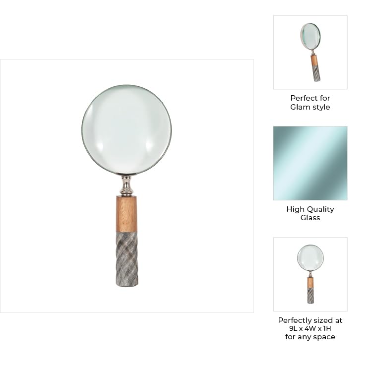 Sagebrook Home 15510 - Lupa de 4" D con Mango de Resina, 2 Tonos, Multicolor