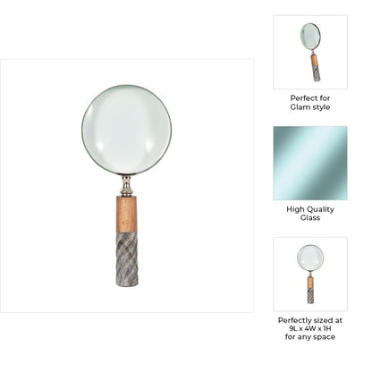 Sagebrook Home 15510 - Lupa de 4" D con Mango de Resina, 2 Tonos, Multicolor