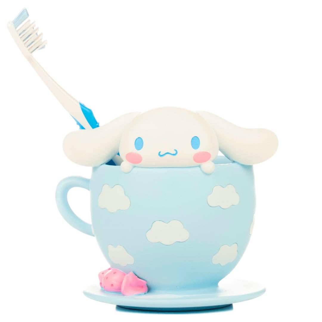Franco Collectibles Cinnamoroll - Soporte para cepillos de Dientes - Vaso para brochas de Maquillaje (Producto Oficial)
