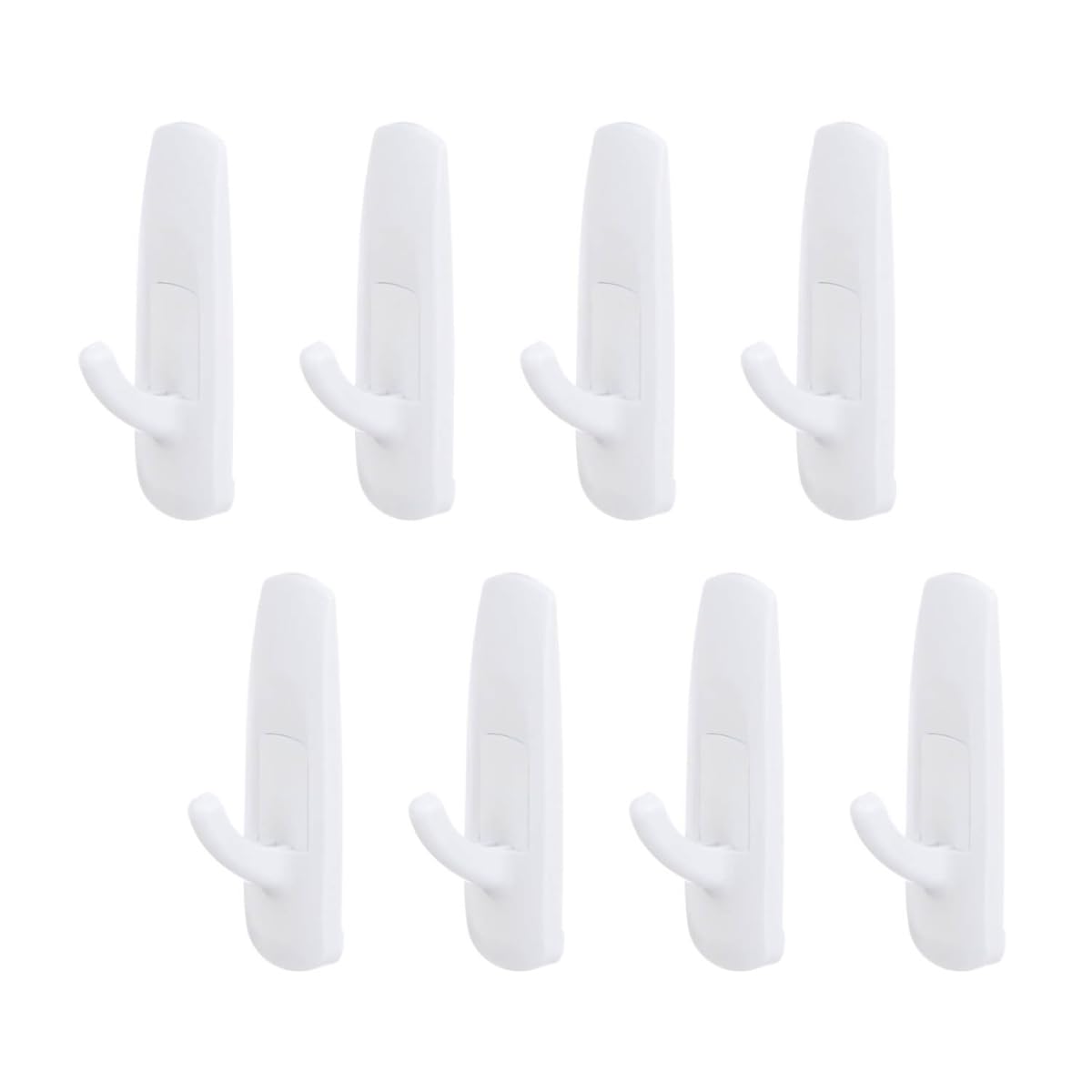 COMMAND 3M Gancho Adhesivo Removible de Plástico Mediano Blanco 8 piezas | Soporta hasta 1.3 kg, Organiza interiores sin dañar superficies, No requiere herramientas, Fácil de instalar, Fijación segura
