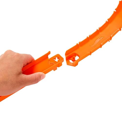 Hot Wheels Pista de Juguete 3+ | Incluye 760 cm de pista para montar, configuraciones variadas, 2 automóviles metal 1:64, JDW42