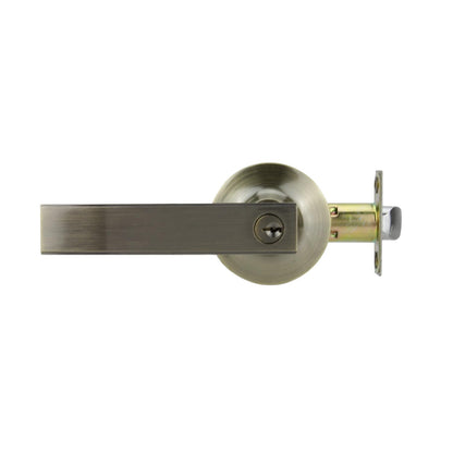 Phillips Manija Cipres Recámara Latón Antiguo | Cerradura Tubular Anti Tarjeta | Estilo Clásico Vintage | Puertas 35-45mm | Incluye Llaves y Garantía