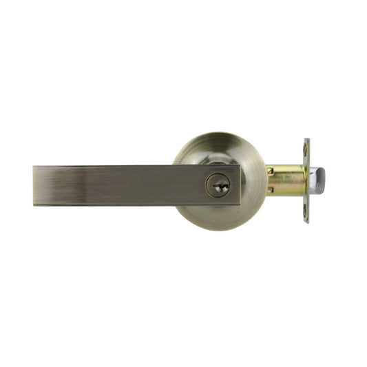 Phillips Manija Cipres Recámara Latón Antiguo | Cerradura Tubular Anti Tarjeta | Estilo Clásico Vintage | Puertas 35-45mm | Incluye Llaves y Garantía