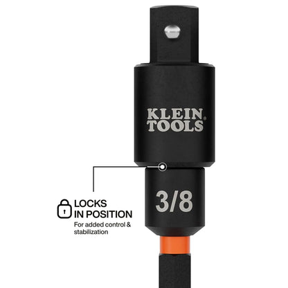 Klein Tools 65813SW Juego de adaptadores de enchufe giratorio de 3 piezas, giratorio de 20 grados, extensión de enchufe con clasificación de impactos, retención de bola, alta visibilidad