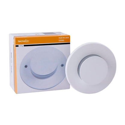 Tecnolite - Luz de Cortesía LED 360° Exterior Empotrable 6 W, Luz Cálida Brillante, 2 en 1, IP65, No atenuable, LED Integrado