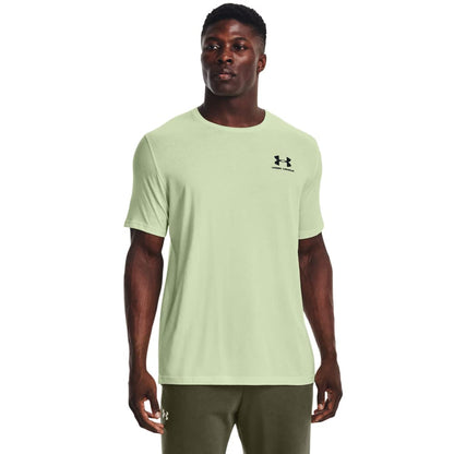 Under Armour Sportstyle Left Chest Camiseta de Entrenamiento para Hombre - Verde (Phosphor Green - Black - 370) - XS