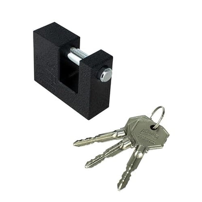Phillips Candado de Hierro TX-110 de Extra Seguridad, Candado Tipo Cortina de Alta Resistencia con Llave Tetra y 16 Pernos, Diseño Anti-Palanca para Zaguanes y Puertas Industriales