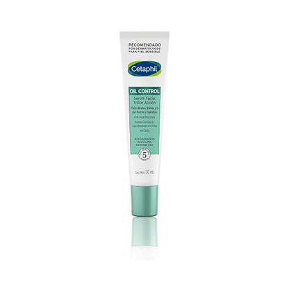 Cetaphil Oil Control Sérum Facial Triple Acción Para Piel Grasa 30 ml | Con ácido salicílico, prebióticos y zinc; ayuda a reducir sebo en 3 días, combatir brotes y mejorar marcas de imperfecciones.