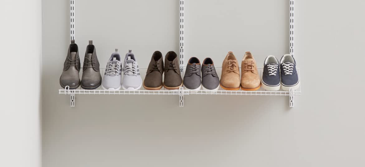 Rubbermaid - Estantería Personalizable para Zapatos de Pared, Color Blanco, para hogar, clóset, lavandería, organización de Lino