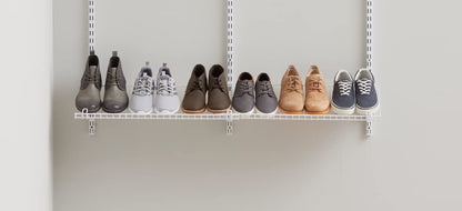 Rubbermaid - Estantería Personalizable para Zapatos de Pared, Color Blanco, para hogar, clóset, lavandería, organización de Lino