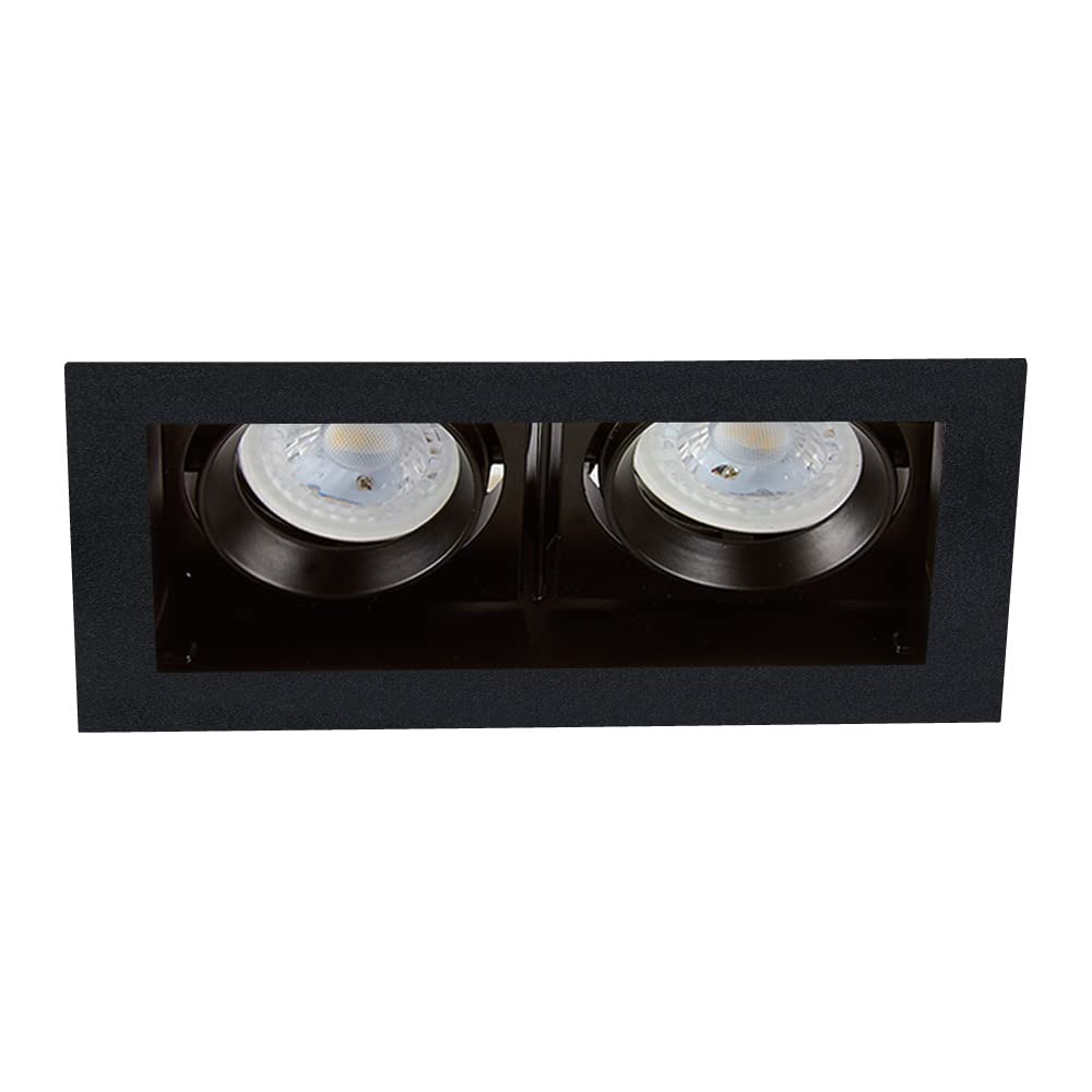 Tecnolite Lámpara Downlight Empotrable Dirigible, Potencia Máx. 120 W, 2 Bases GX5.3/GU10, No incluye focos