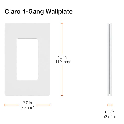 Lutron 1-Gang Claro placa de pared, 1 unidad, Acero inoxidable