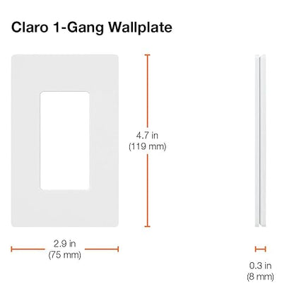 Lutron 1-Gang Claro placa de pared, 1 unidad, Acero inoxidable