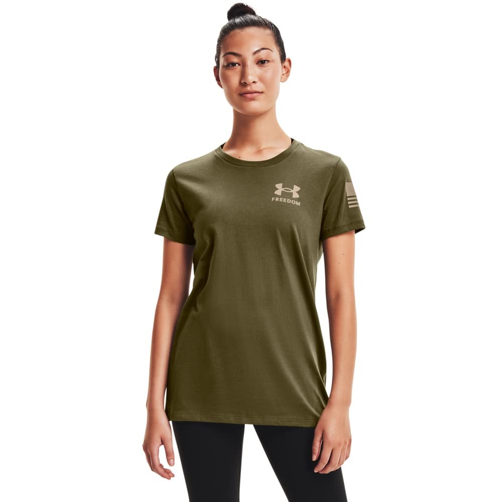 Under Armour Nueva Camiseta con Bandera de la Libertad Camisa Mujer