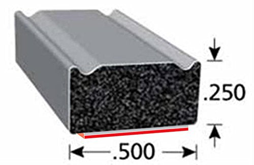 Trim-Lok Rubber Seal EPDM Closed Cell Sponge Rubber, Rectángulo (coronado), Rectangle (Crowned)
