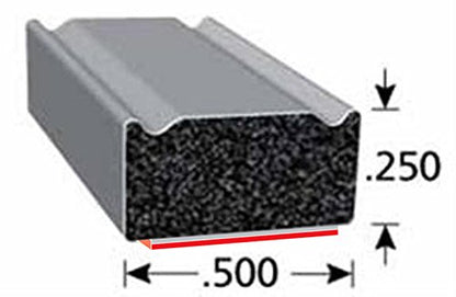 Trim-Lok Rubber Seal EPDM Closed Cell Sponge Rubber, Rectángulo (coronado), Rectangle (Crowned)