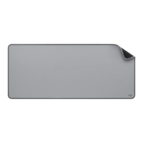 Logitech Mouse Pad Studio Series XL, Multifunción, Mouse Pad Extendido, Protector de Escritorio de Oficina, Base Antideslizante, Resiste a Salpicaduras - Gris