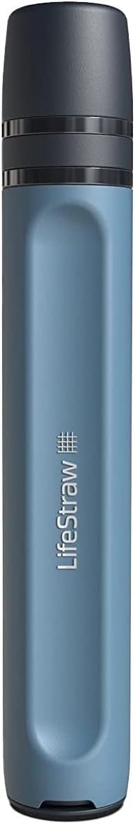 LifeStraw Peak Series Filtro de agua personal para senderismo, camping, viajes y preparación para emergencias, 1 paquete, azul montaña