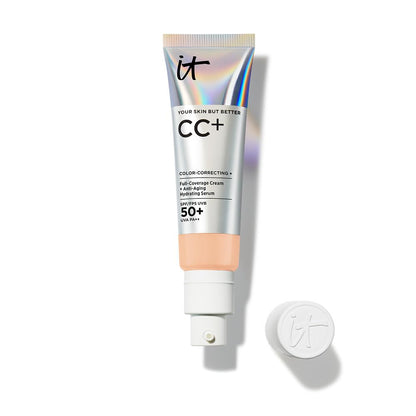 IT Cosmetics CC Cream con Protector Solar FPS 50+, 7 en 1, Tono Medium - Light Medium