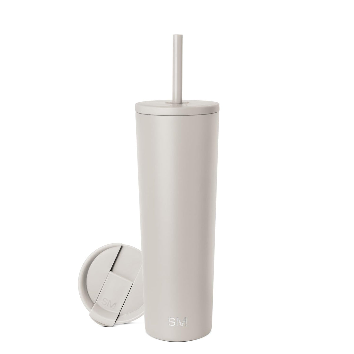 Simple Modern Classic Vaso Térmico con Popote y Tapa Abatible - 830 ml - -Almond Birch