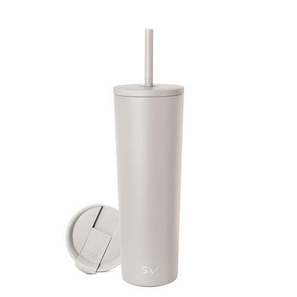 Simple Modern Classic Vaso Térmico con Popote y Tapa Abatible - 830 ml - -Almond Birch