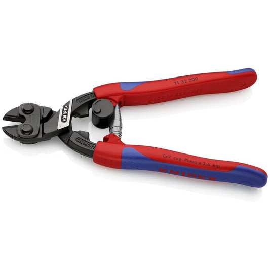 Knipex 71 32 200 SB Cortador con muesca CoBolt, color Negro, 200 mm