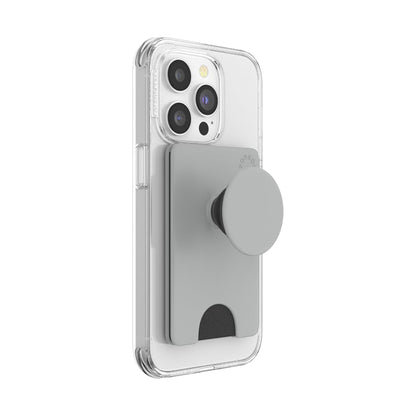 PopSockets - Funda para teléfono con asa expansible para teléfono, tarjetero, gris tecnológico