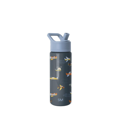 Simple Modern Botella de Agua para Niños con Popote | Vaso Térmico Acero Inoxidable Aislado Reutilizable para Niños y Niñas | Summit Colección | 530ml | Wheels Up