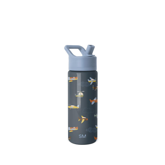Simple Modern Botella de Agua para Niños con Popote | Vaso Térmico Acero Inoxidable Aislado Reutilizable para Niños y Niñas | Summit Colección | 530ml | Wheels Up