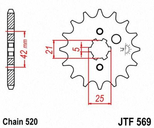 JT Sprockets JTF569.11 11T - Piñón Delantero de Acero Natural, 11 Dientes