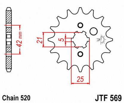 JT Sprockets JTF569.11 11T - Piñón Delantero de Acero Natural, 11 Dientes