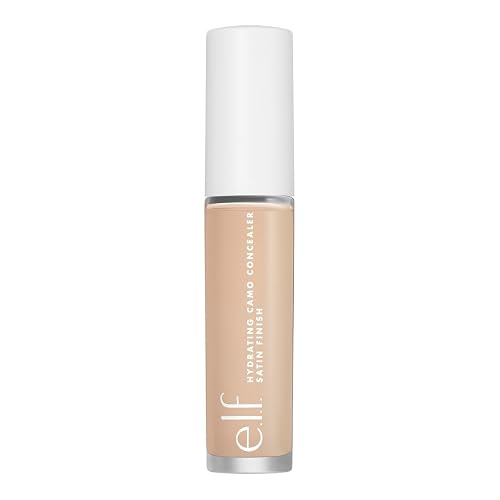 elf, Corrector de camuflaje hidratante, Ligero, Cobertura completa, Larga duración, Oculta, Corrige, Cubre, Hidrata, Destaca, Arena media, Acabado satinado, 25 tonos, Uso durante todo el día, 0.20 Fl