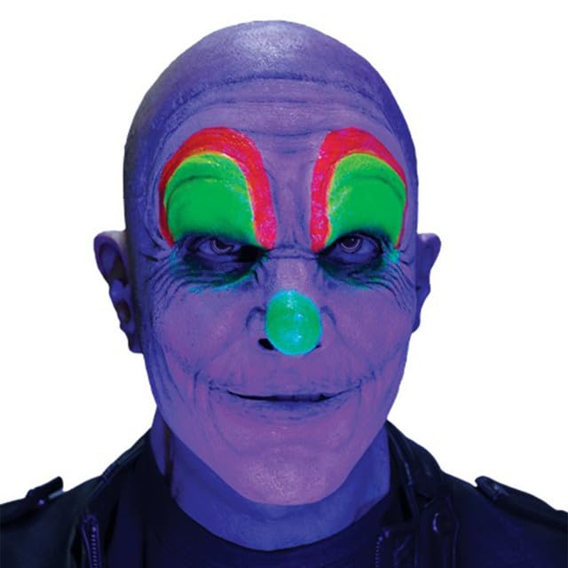 Hooligan Clawn, Máscara de Payaso con Efecto Neón, Máscaras de Payasos Asesinos que Brilla en la Oscuridad Ideal para Halloween, Fiestas de Disfraces y Festivales