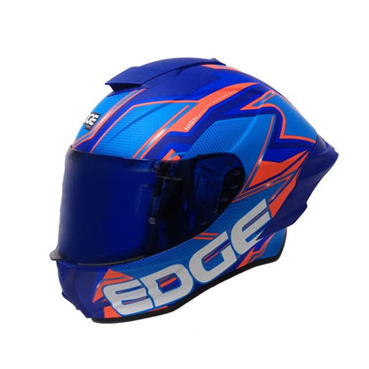 Edge Casco Integral para Moto con Visor Doble Antivaho, Certificado DOT - XL - Naranja