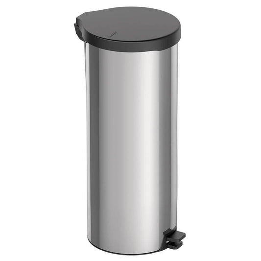 TRAMONTINA - Basurero con Pedal 30 L, de Acero Inoxidable, Tapa de Plástico, Higiénico, Práctico y Duradero, con Asa para el Transporte, Ideal para Bolsas de Basura de 40 L hasta 60 L