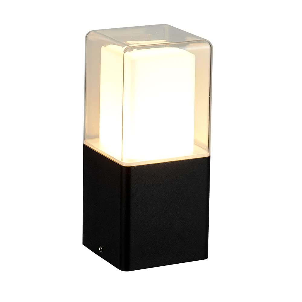 Tecnolite Lampara Solar LED Jardín Exterior, 13 W, Luz Cálida Suave, Luces Solares, Color Negro, IP 65