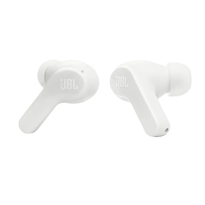 JBL Vibe Beam Audífonos Inalámbricos Bluetooth, Drivers 8mm, Reproducción 32 Horas, Resistentes al Agua y al Polvo IP56 - Blanco