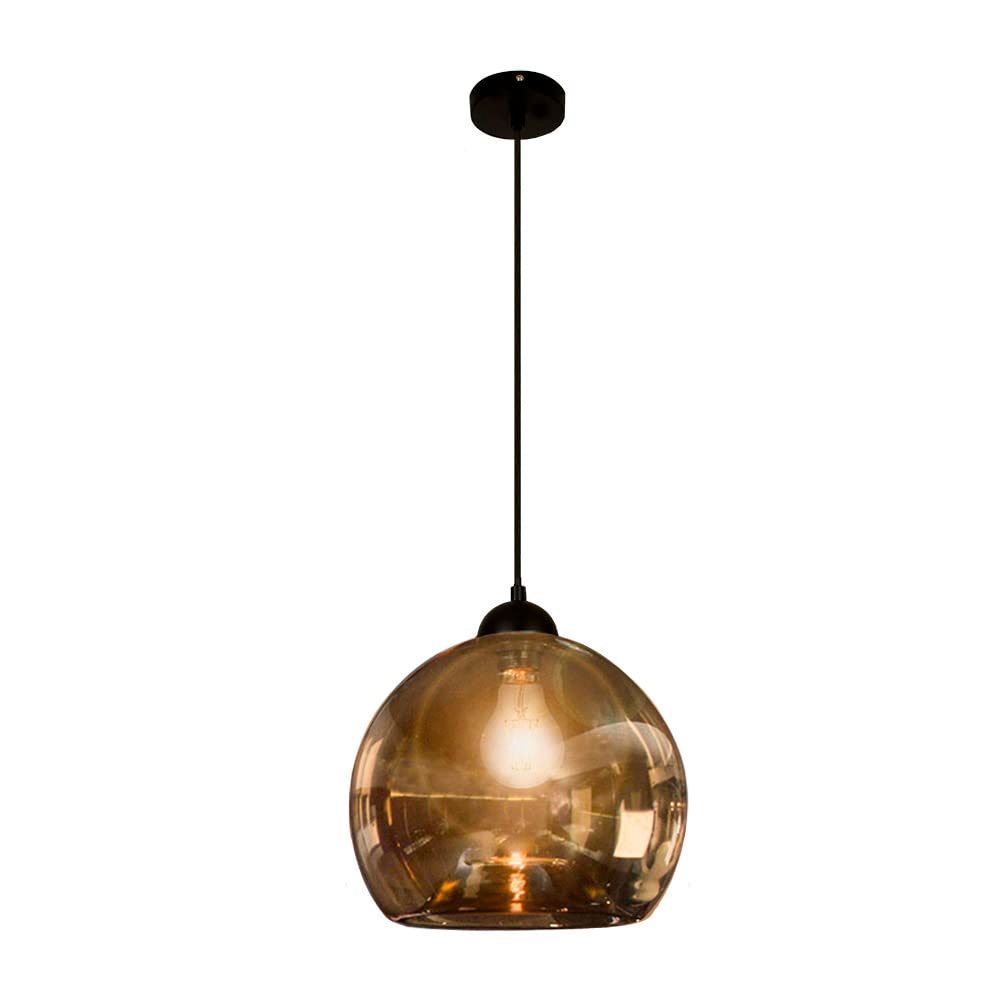 Tecnolite Lampara Colgante Cristal Ambar 20W 100V 60CTL8172MVCA, Grande