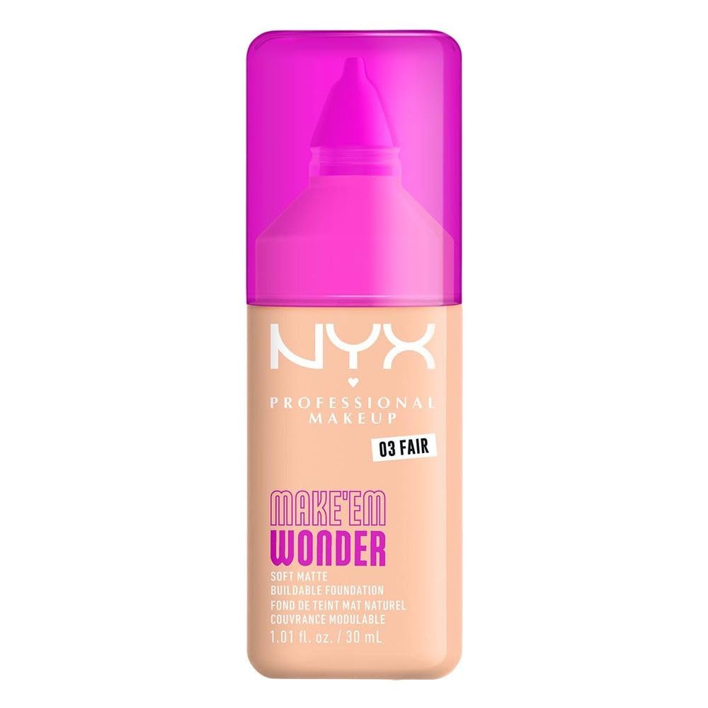 NYX Make 'Em Wonder Base de Maquillaje Mate, Tono Buff - FAIR