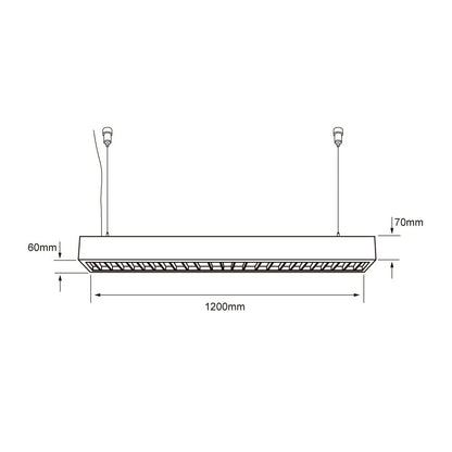 Tecnolite Lámpara Lineal LED 2 en 1, 1.20 m. de Longitud 40 W, Luz Blanca Neutra, Atenuable, LED integrado
