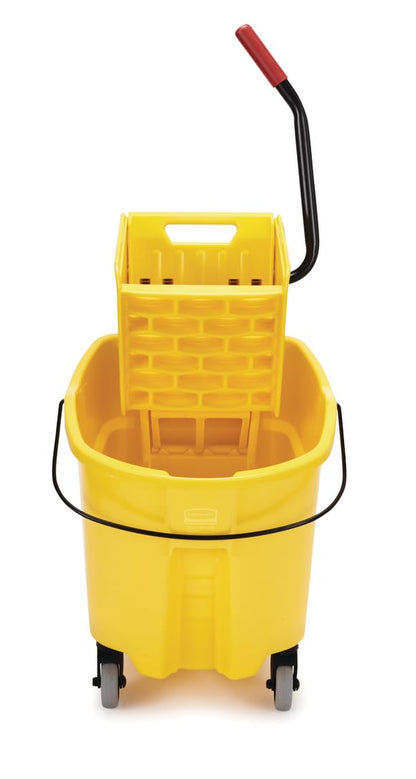 Rubbermaid Commercial WaveBrake FG748000 sistema de fregado de cubeta y escurridor de presión lateral, 26 cuartos de galón, amarillo, Amarillo, 35 Qt