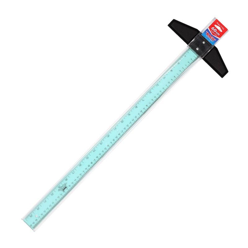 Baco | Regla T Escolar y de Dibujo de Plástico Trasparente - 1 Regla T (TF-60-60 cm)