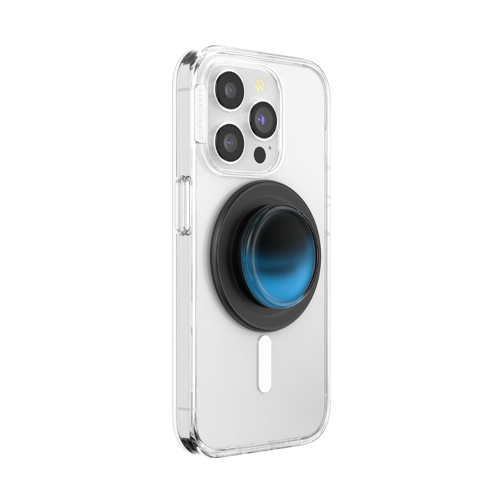 PopSockets - Empuñadura para teléfono MagSafe con Soporte, Soporte magnético, Parte Superior Intercambiable, sujeción Segura para iPhone MagSafe, teléfono y Tablet, Tidepool Night Tide Brilla en la