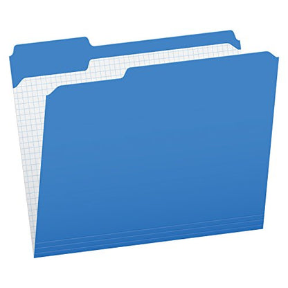 Pendaflex Carpetas de color con rejilla interior, tamaño carta, azul, 1/3 corte, 100/BX (R152 1/3 BLU)