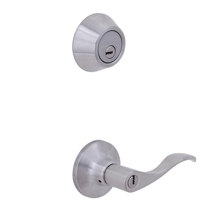Phillips Combo Cerrojo/Manija Nogal Alta Seguridad LLave-Mariposa Plata