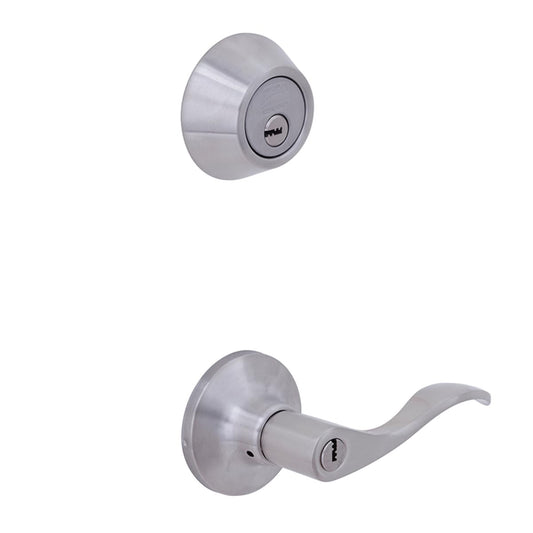 Phillips Combo Cerrojo/Manija Nogal Alta Seguridad LLave-Mariposa Plata