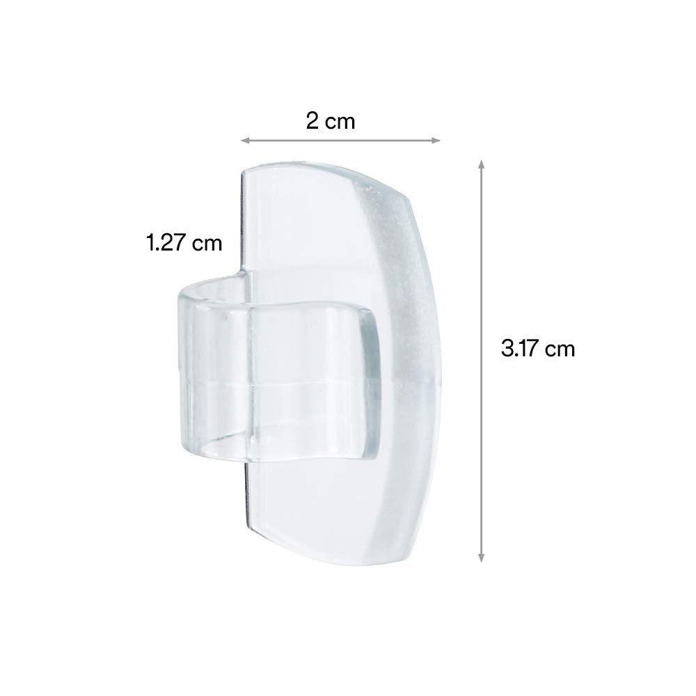 COMMAND 3M Gancho Adhesivo Removible de Metal Mediano Transparente 2 piezas | Soporta hasta 1.3 kg, Organiza interiores sin dañar superficies, No requiere herramientas, Fácil de instalar, Fijación segura