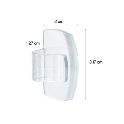 COMMAND 3M Gancho Adhesivo Removible de Metal Mediano Transparente 2 piezas | Soporta hasta 1.3 kg, Organiza interiores sin dañar superficies, No requiere herramientas, Fácil de instalar, Fijación segura